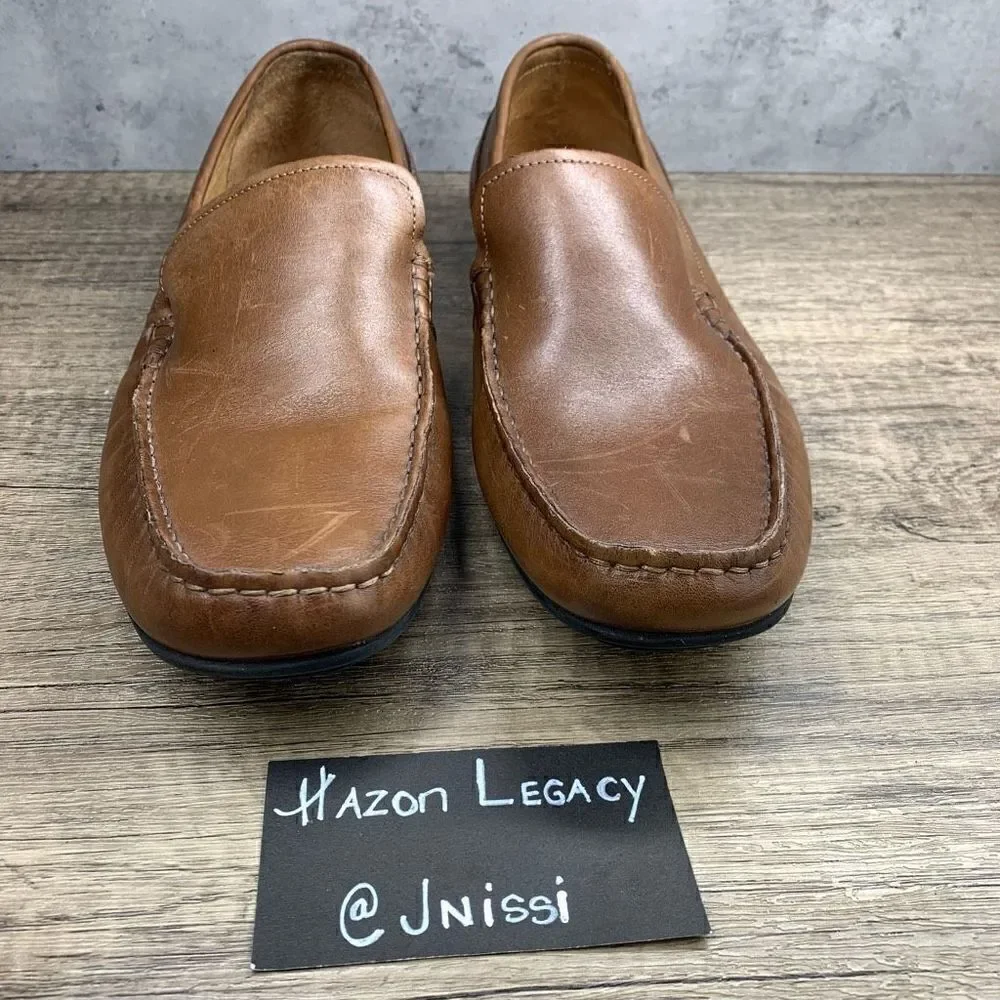 ‎Alfani~Men’s~”Holden” Brown Leather Slip-on Loafers~Size 10.5